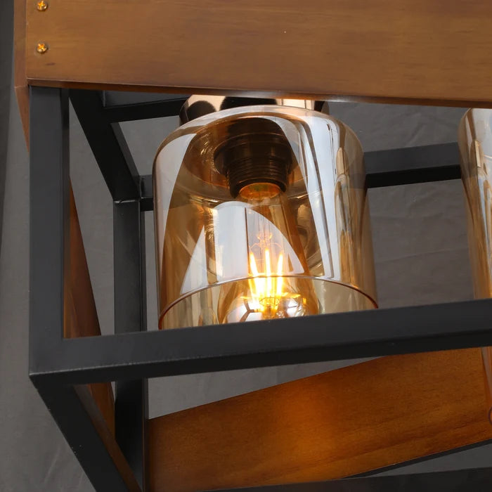 Canyon Glow Modern Rustic Wood Chandelier