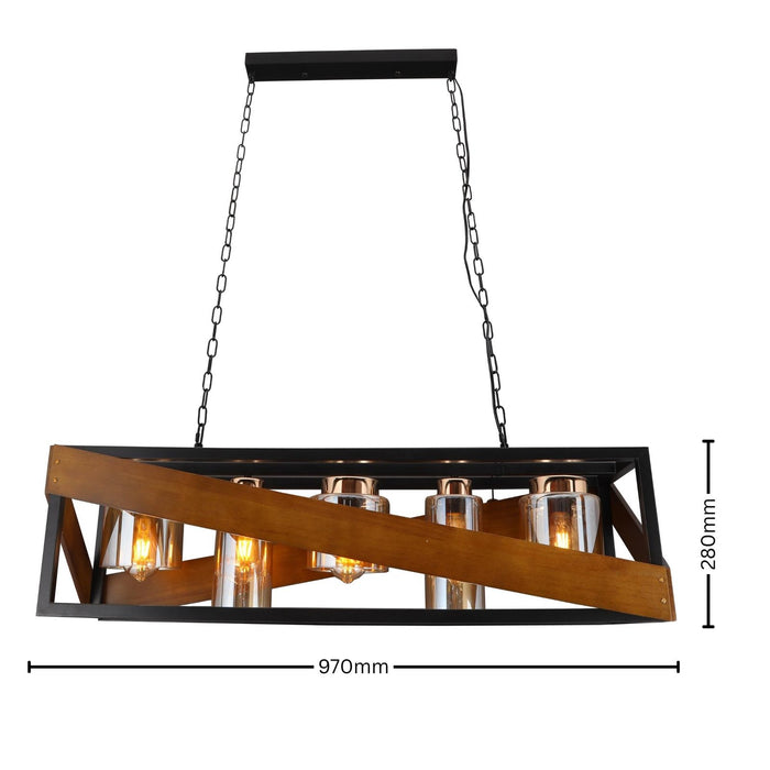 Canyon Glow Modern Rustic Wood Chandelier