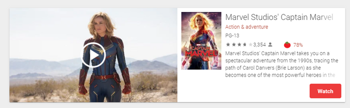 Captain Marvel Google TV HD Digital Code (Redeems in Google TV; HD Movies Anywhere & HDX Vudu & HD iTunes Transfer Across Movies Anywhere)