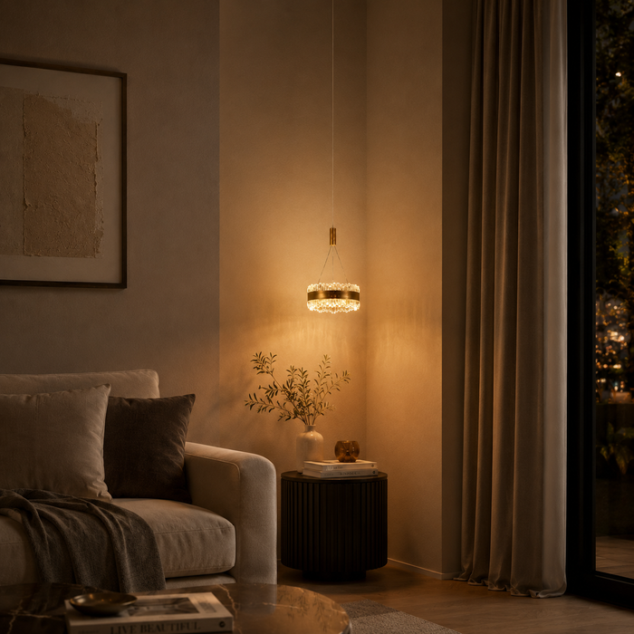 Celestia Crystal Ring Pendant Lamp