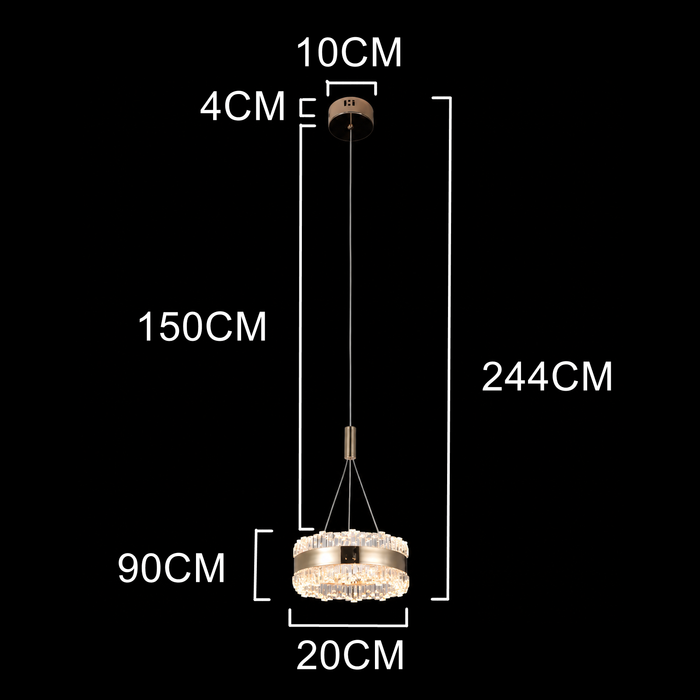 Celestia Crystal Ring Pendant Lamp