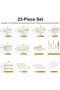 Ceramic Cookware Set Non Stick, 23PCS Pots and Pans Set Detachable Handle, Cream White