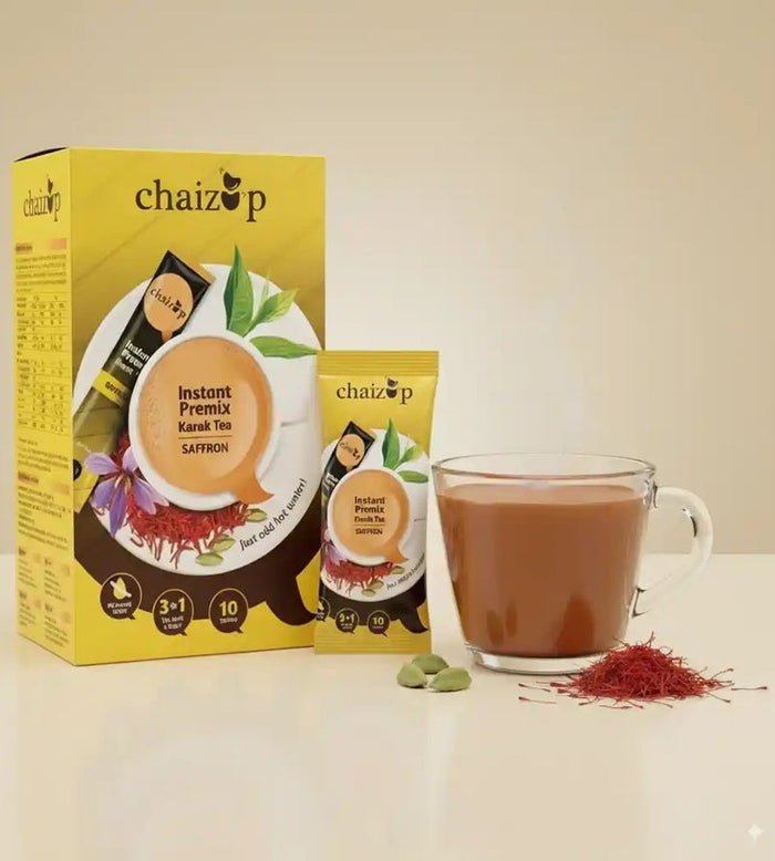 Chaizup Instant Premix Karak Tea Saffron 200grams (Pack of 10)