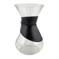 Hide & Drink Chemex Collar in black leather, offering durability and style as a pour over collar. This collar is designed for Chemex 6-Cup Glass, handcrafted by artisans in La Antigua Guatemala & Oaxaca Mexico.