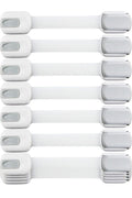 Child Safety Strap Locks (10 Pack) - Baby Locks for Cabinets, Drawers, Toilet, Fridge; 3M Adhesive,