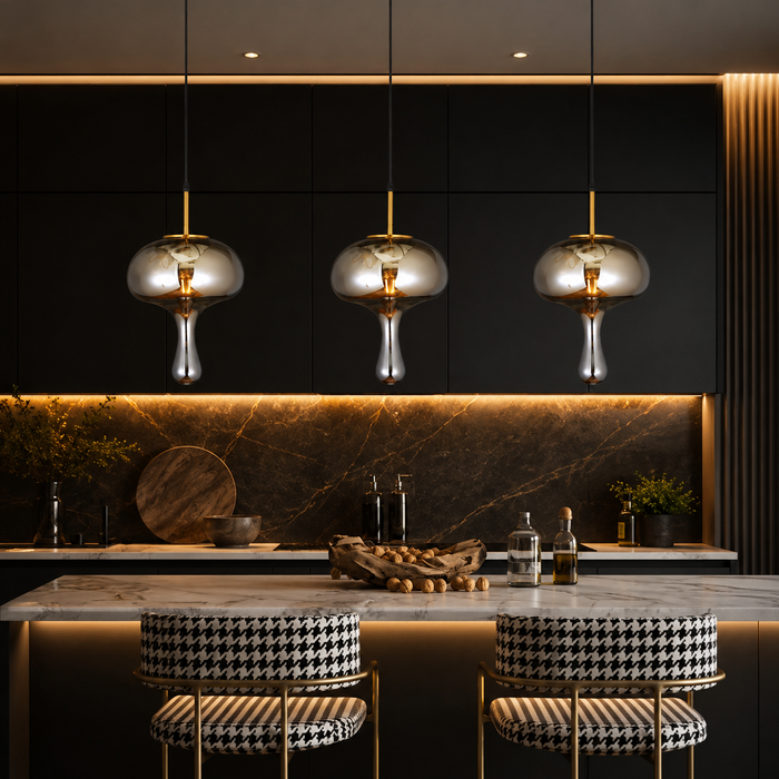 Chroma Flow Modern Smoked Glass Pendant Light