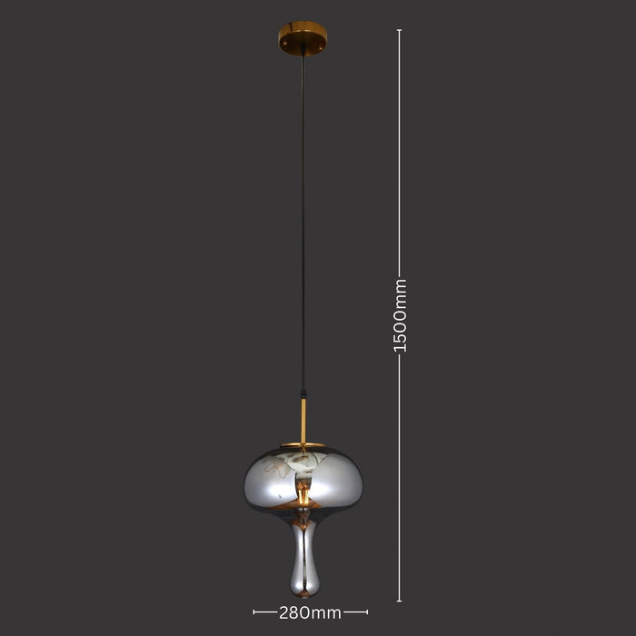 Chroma Flow Modern Smoked Glass Pendant Light