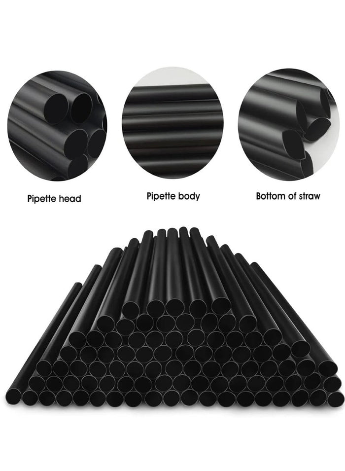 CHU DAI 13 mm X 190mm (50 Pcs) Disposable Straw Boba Straws Jumbo Smoothie Straws, Individually Wrapped Plastic Disposable Wide-mouthed Large Straw