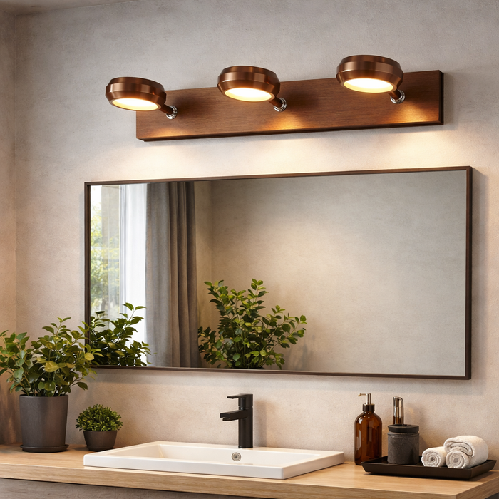 Coffee Brown 3-Head LED Wall Spotlight