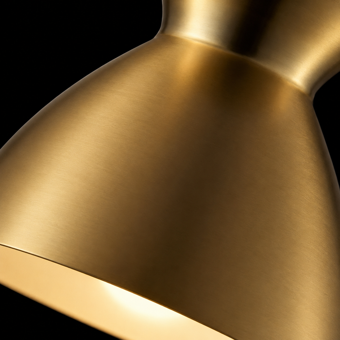 Contour Wood A-Top Antique Gold Pendant Light