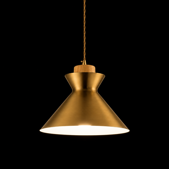 Contour Wood B Trumpet Shape Pendant Light