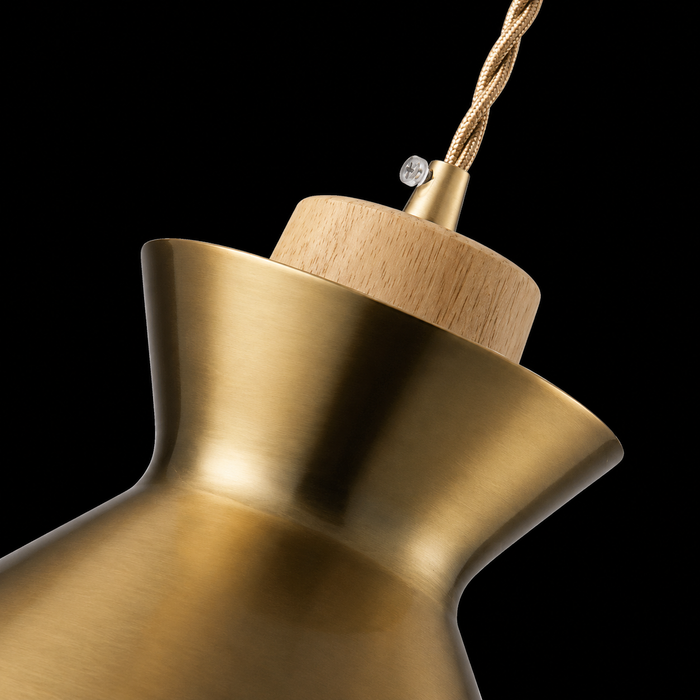 Contour Wood B Trumpet Shape Pendant Light