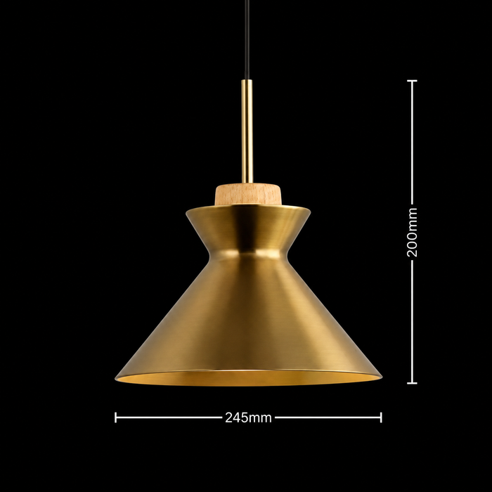 Contour Wood B Trumpet Shape Pendant Light