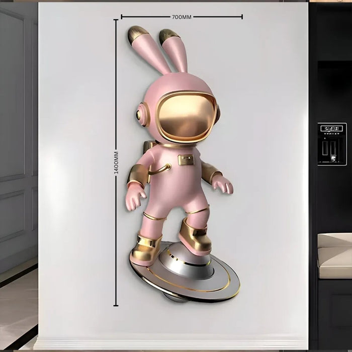 Cosmic Bunny Astronaut Figure Wall Art