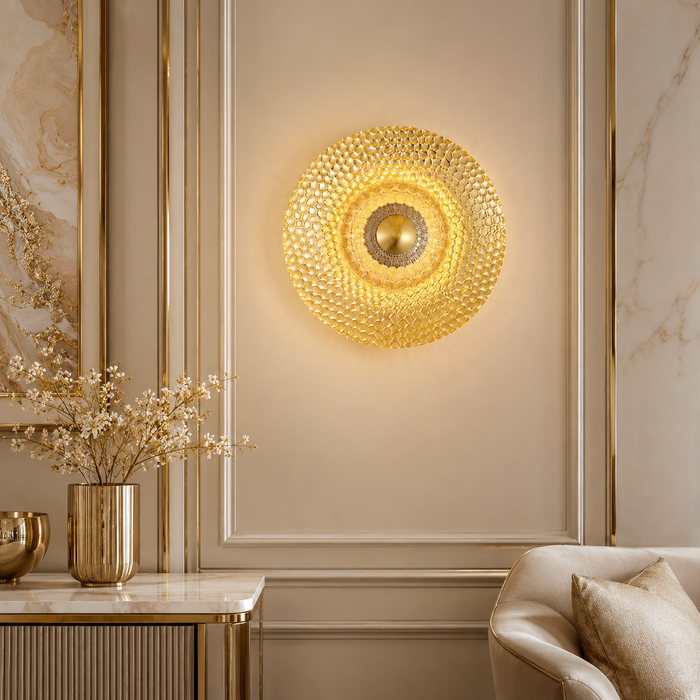 Cosmos Flare - Textured Brass Wall Lamp