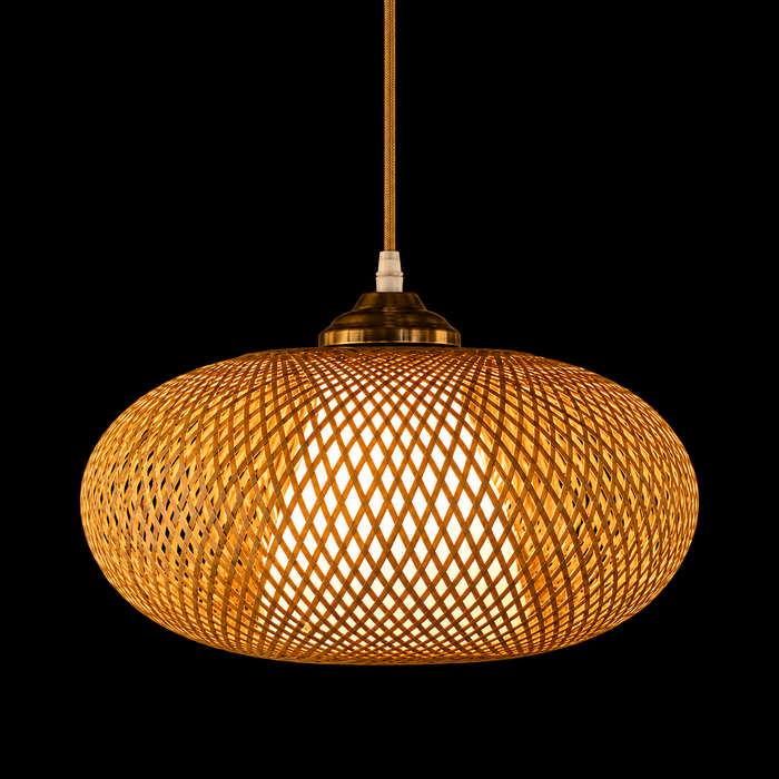 Country Bamboo Coastal Style Rattan Pendant Lamp