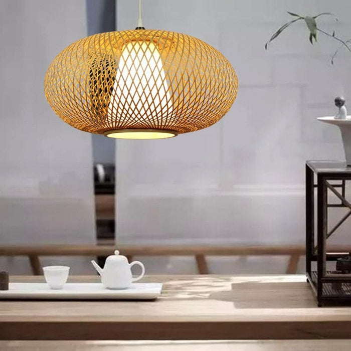 Country Bamboo Coastal Style Rattan Pendant Lamp