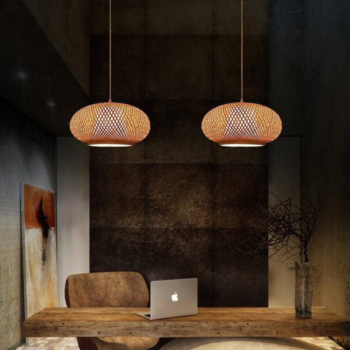 Country Bamboo Coastal Style Rattan Pendant Lamp