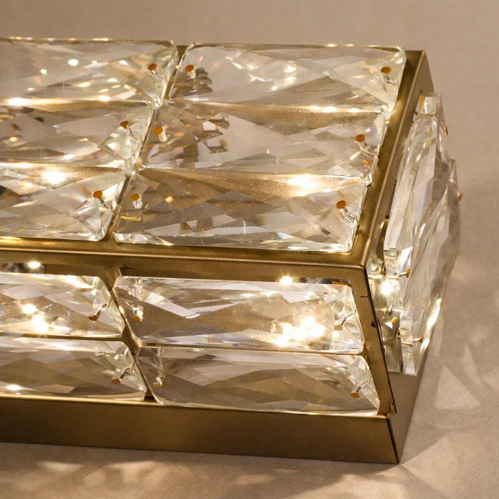 CrystalGrid Brass Gold Wall Light