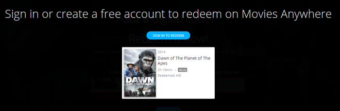 Dawn of the Planet of the Apes HD Digital Code (2014) (Redeems in Movies Anywhere; HDX Vudu & HD iTunes Transfer From Movies Anywhere)