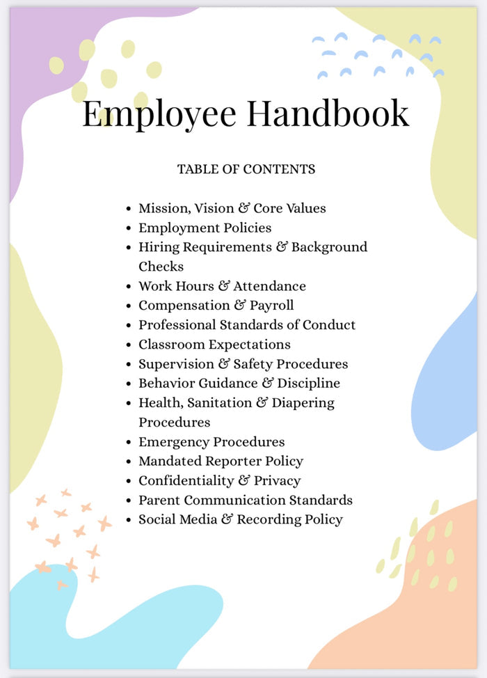Daycare Employee Handbook