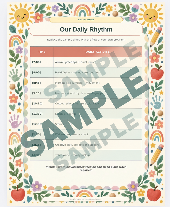 Daycare Tour & Welcome Folder