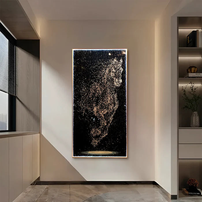 Dazzling Silver Horse Illuminated Glitter Wall Art