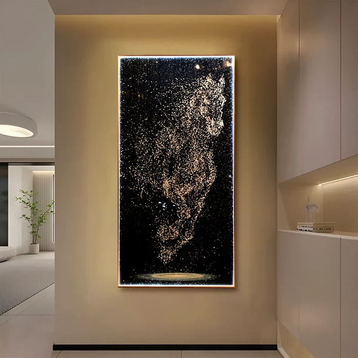 Dazzling Silver Horse Illuminated Glitter Wall Art