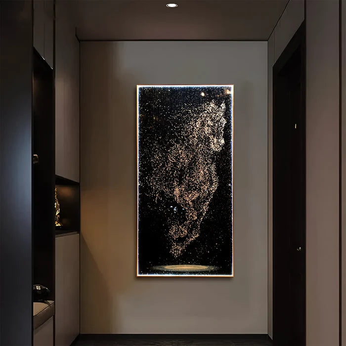 Dazzling Silver Horse Illuminated Glitter Wall Art