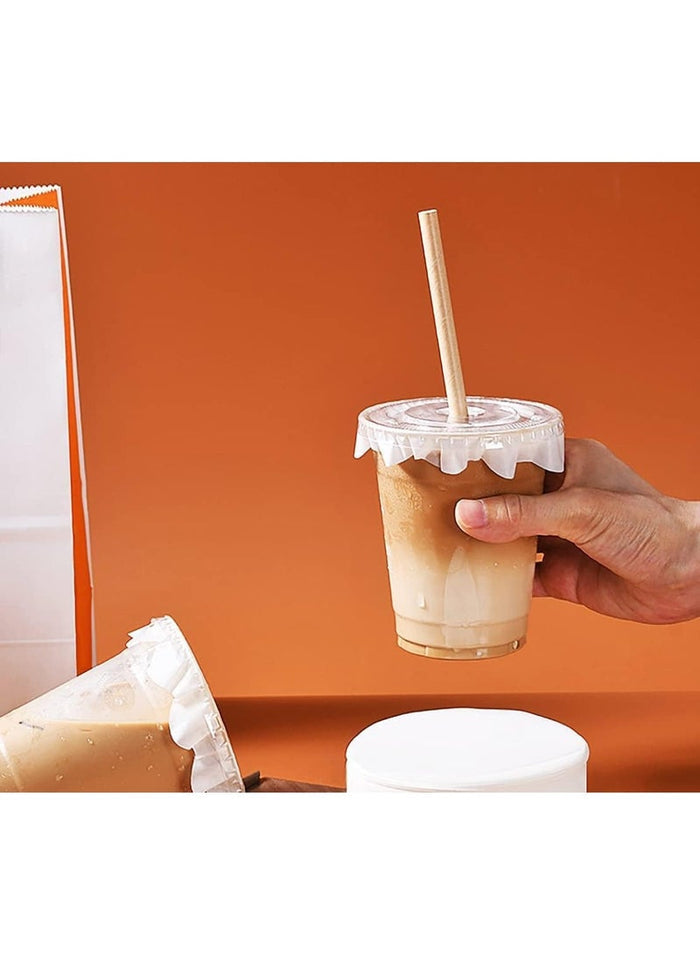 Disposable Bubble Tea & Coffee Cup Sealing Paper, Leak-Proof Lid Film, 12cm, 500pcs/Pack