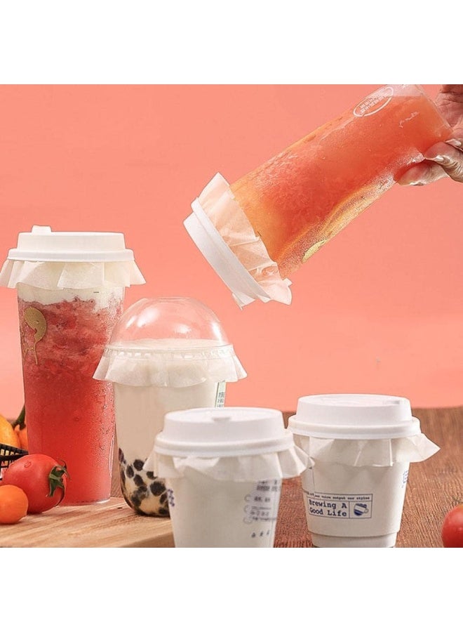 Disposable Bubble Tea & Coffee Cup Sealing Paper, Leak-Proof Lid Film, 12cm, 500pcs/Pack