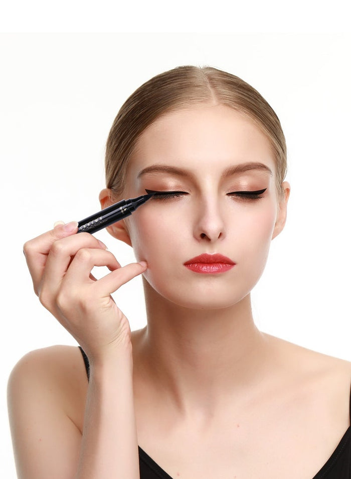 docolor Liquid Eye liner Stamp Black Double-sided Winged Eye Liner Ink Waterproof Smudgeproof Long Lasting Wing Original Eyeliner Pen