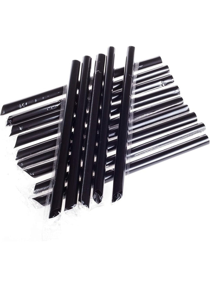 Drinking Straws, 100Pcs Individually Wrapped Disposable Plastic Big Boba Bubble Pearls Tea Drinking Straws