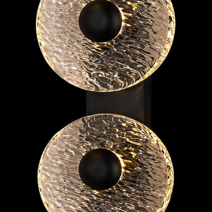 Dual Halo Ripple Wall Sconce