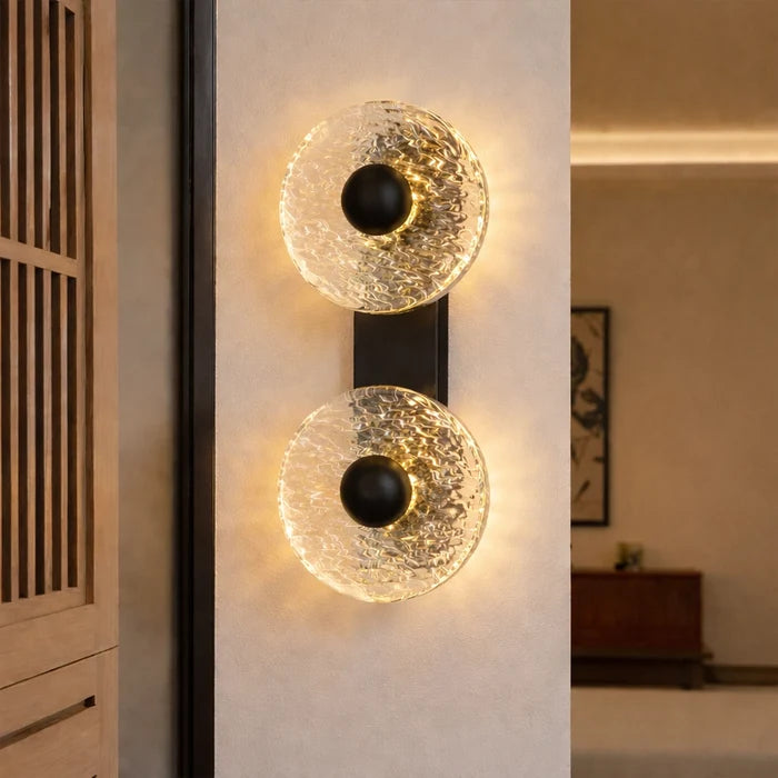 Dual Halo Ripple Wall Sconce