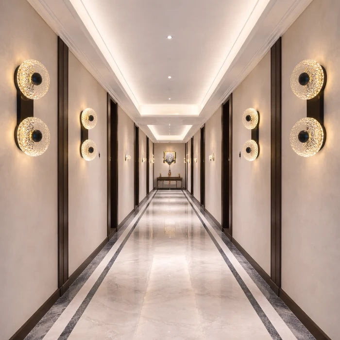 Dual Halo Ripple Wall Sconce