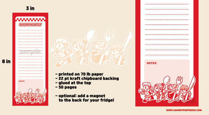 Dunmeshi Diner Shopping List Memo Pad