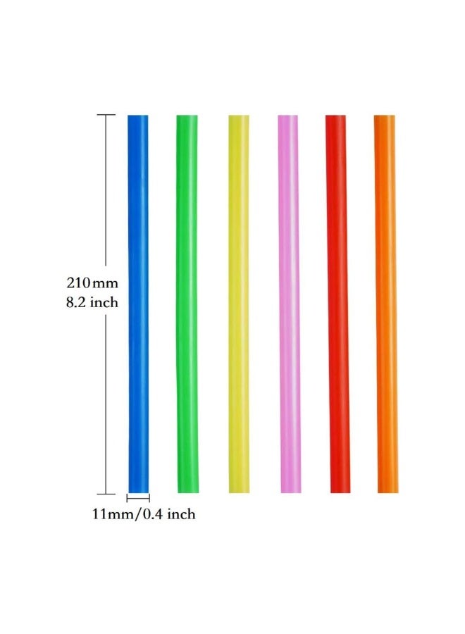Duravel 11MM 100Pcs Multi Colors Jumbo Smoothie Straws, Disposable Plastic Drinking Straws for Bubble Tea, Milkshakes and Juice, Individually Wrapped
