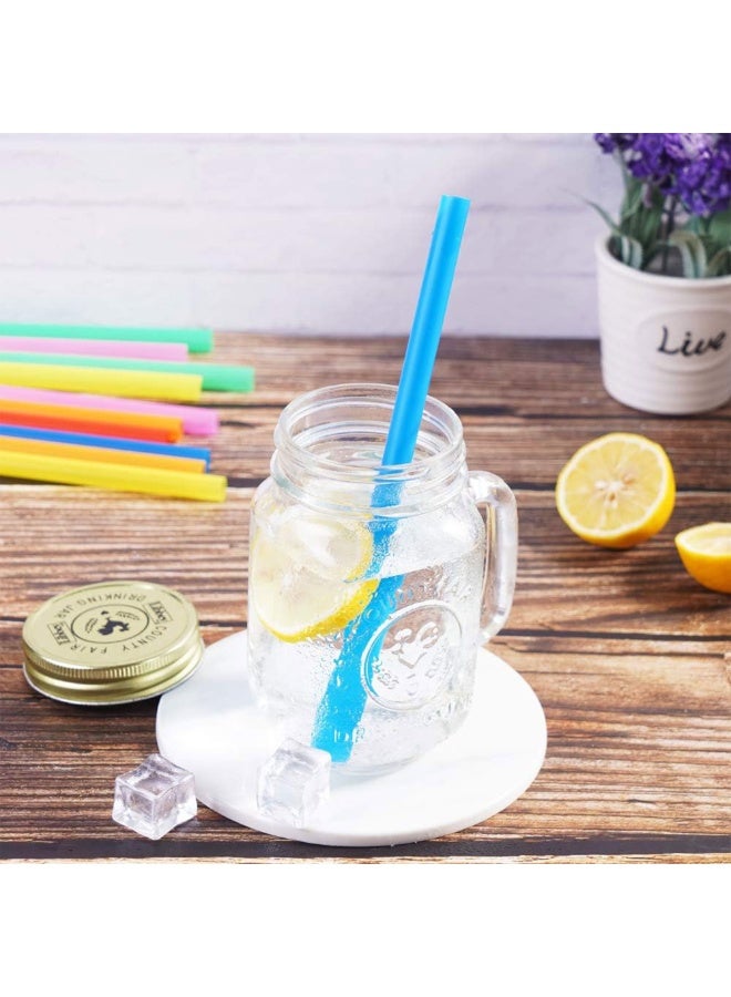 Duravel 11MM 100Pcs Multi Colors Jumbo Smoothie Straws, Disposable Plastic Drinking Straws for Bubble Tea, Milkshakes and Juice, Individually Wrapped
