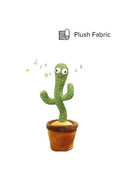 Electric Dancing Plant Cactus Plush Stuffed Toy - Green/Brown With Music For Kids