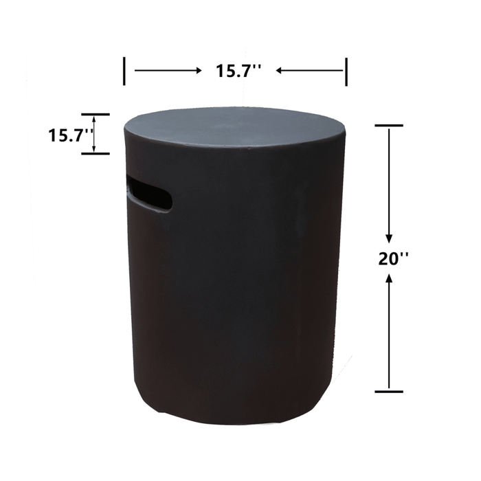 Elementi Gasfles cover beton look zwart - Doika BV - Gasfles cover - Elementi - 4260107316183 - ONB017BK