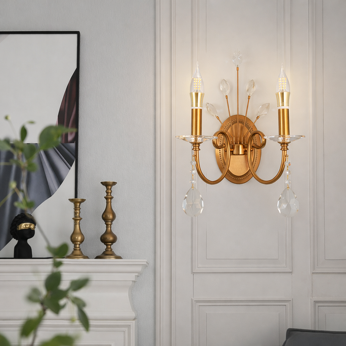 Elysia Crystal Twin Wall Sconce