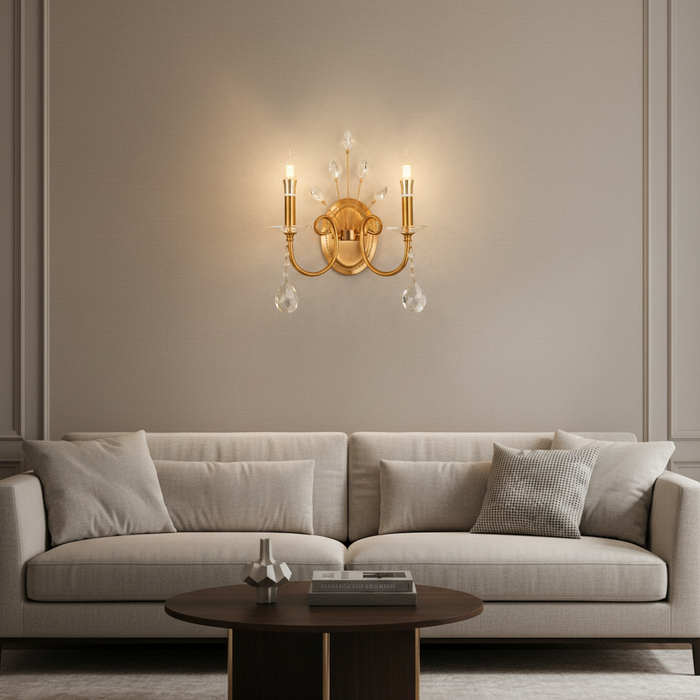 Elysia Crystal Twin Wall Sconce