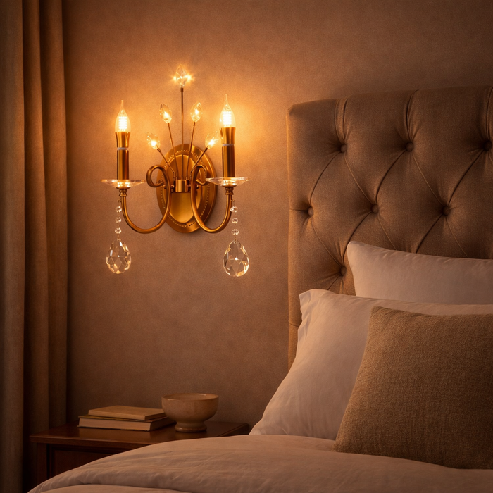 Elysia Crystal Twin Wall Sconce
