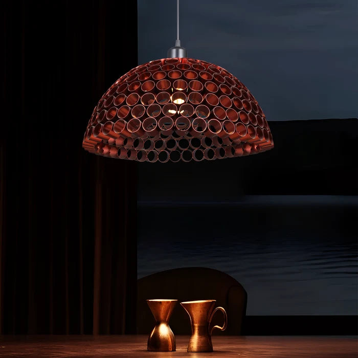 Ember Cell Orb Textured Dome Pendant Light
