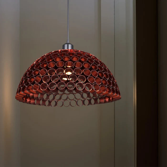 Ember Cell Orb Textured Dome Pendant Light