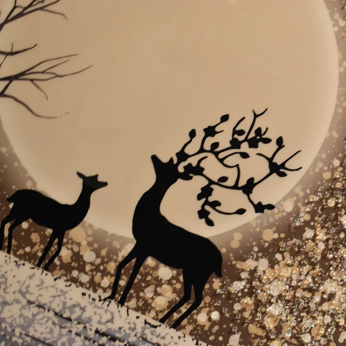Enchanted Forest Deer Wall Art with Glow Ring
