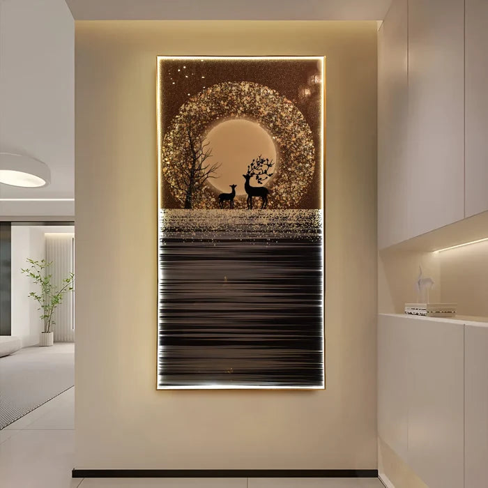 Enchanted Forest Deer Wall Art with Glow Ring