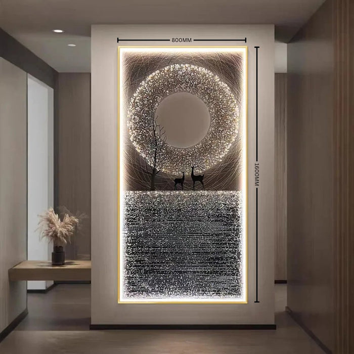 Enchanted Forest Deer Wall Art with Glow Ring