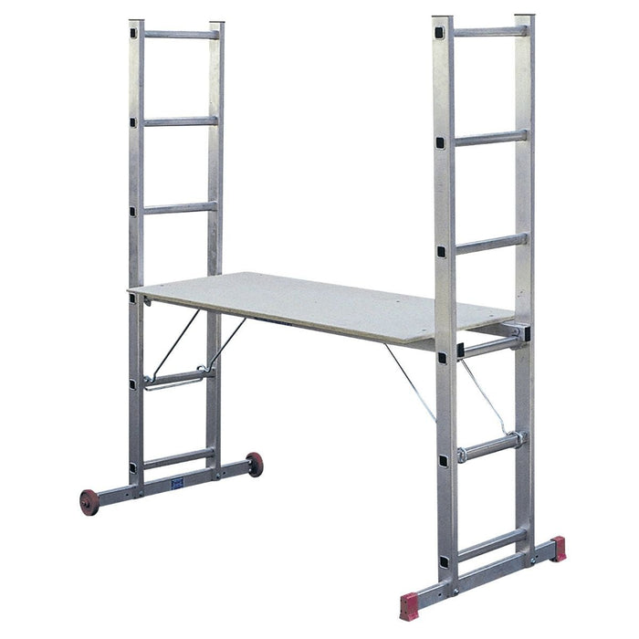Escalo Combi Stelling-Ladder 2X6 Treden + Wielen - Doika - Ladders en Stellingen - Practo Home - 5414045045899 - L718